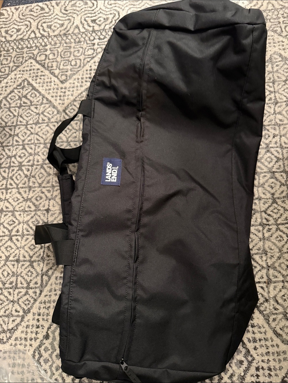 Lands' End Black Travel Duffel with Front Pocket